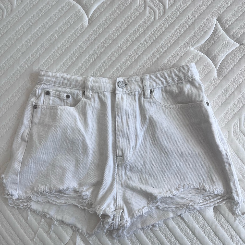 Missguided White Jean Shorts